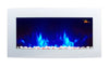 2024 TRUFLAME LED FLAMES 7 COLOUR WHITE GLASS CURVED WALL MOUNTED ELECTRIC FIRE