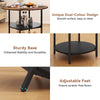 80cm Round Dining Table with Storage Metal Frame 3-Tier Kitchen Table Brown