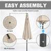 Garden Parasol Umbrella Patio Umbrella Beach Sun Umbrella 3M Cream Pcwcnnodphqkg