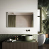 LED Bathroom Mirror 1000x600mm with Demister Clock Touch Sensor Dimmable Lights