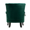 Retro Green Velvet Armchair Wing Back Scallop Shell Accent Tub Chair Upholstered