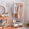 Metal Clothes Rail Rack Garment Hanging Display Stand Open Wardrobe Wheel