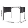Adjustable Pergola Gazebo Garden Sun Shade Canopy Cover Shelter Steel Frame 3*3m