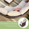 7 Piece Outdoor Rattan Sectional Sofa Set with Cushion Patio Furniture Set Beige