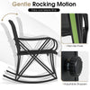 Outdoor Rocker Chair Bistro Set 3 Piece Patio Rocking Set-Black