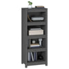GuyAna Book Cabinet Grey 50x35x125.5 Solid Wood Pine,wooden bookcase free M3E4