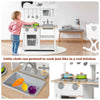Toddlers Wooden Play Kitchen Pretend Play Cooking Set w/Microwave-White