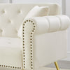 MODERN FABRIC SOFA BED LOVESEAT CLICK CLACK SOFA SETTEE RECLINER COUCH, WHITE