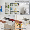 White Dressing Table Wood Makeup Desk with Mirror 5 Drawers Stool Shelf Bedroom