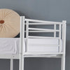 Metal Bunk Bed Frame Single Loft Bed Frame with Ladder Black Heavy Stable White