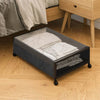 2X Underbed Storage Box on Wheels Lid Under Bed Sofa Portable Dustproof Organize
