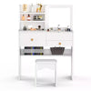 Dressing Table w/Mirror Modern Make up Desk Vanity Table Set+Stool White UK