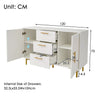 SIDEBOARD BUFFET 2 DOORS 3 DRAWERS STORAGE CABINET CUPBOARD WHITE 120X40X75 CM