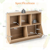 5-Cubby Kids Toy Storage Organizer Wooden Children Bookcase Bookshelf
