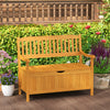 Outdoor Storage Bench Deck Box Patio Wood Storage Bench 125L Storage Seating