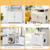 Cat Litter Box Wooden Enclosure Cat Washroom with Adjustable & Removable Divider