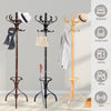 12 Hooks Wooden Coat Stand Coat/Hat/Jacket/Umbrella Standing Rack Hanger-Beige