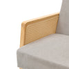 Modern Natural Solid Wood Armchair Rocking Chair Bohemia Rattan Arm Frame Sofa