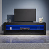 Black 120cm TV Unit Stand Cabinet with Shelf High Gloss Front with LED Lights
