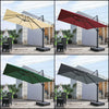 XL 3x3m Square Banana Parasol Outdoor Garden Patio Cantilever Hanging Umbrella