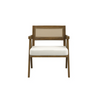 Walnut Upholstered Rattan Back Dining Chair Mid Century Scandinavian Kitchen