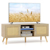 TV Stand for TVs up to 55" Rattan Media Console Table