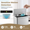 53L Automatic Trash Can Motion Sensor Garbage Can Stainless Steel Sliver