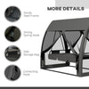 Garden Swing Chair Patio Hammock Outdoor 3Seater Bench Canopy Lounger Sun Shade