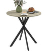 Small Round Dining Table Vintage Industrial Style Metal Oak Kitchen Furniture