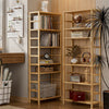 6 Tier Bamboo Bookshelf Bathroom Kitchen Storage Rack W/ Adjustable Shelf