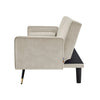 Cream Sofa Bed 3 Seater Faux Suede Click Clack - Jenna