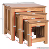 Set of 3 Nest of Tables Nesting Coffee Side End Wooden Nest Furniture Ash Veneer