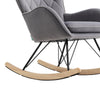 Rhombic Velvet Wing Back Armchair Rocking Chair Lounge Recliner Rocker Tub Sofa