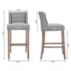 2x Linen Padded Breakfast Bar Stools Kitchen Pub Barstools Counter High Chair