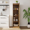 4-Tier Freestanding Floor Cabinet with Door-Natural