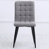 4PC Grey Dining Chairs Padded Seat High back Metal Legs Home Office Furniture UK