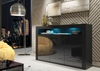 155cm Modern TV Unit Sideboard Cabinet | Black High Gloss Doors | Free LED
