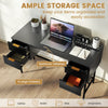 Modern Study Writing Desk Computer Desk with 4 Drawers-Black