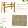 Set of 2 Bar Stools Bar Chairs Acacia Wood Frame PE Wicker Saddle-Seat