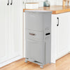 Kitchen Rubbish Waste Bin Recycling Dual Multi Compartment Pedal Dustbins Wheels