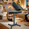 Rolling Wooden Jigsaw Puzzle Table Board Easel Tilting Table Storage with Legs
