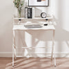 White Compact Foldable 2-Tier Workstation PC Computer Laptop Desk Table Shelf