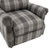 Occasional Tartan Fabric Recliner Armchair Sleeper Chair Single Sofa W/ Footrest