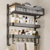 Bathroom Rack Wall Mount Storage Shelf Shower Caddy Organiser Towel Rail Holder
