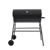 57cm Charcoal Grill BBQ with Thermometer, Stand Wheels& Cooker with Porcelain