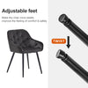 2x Grey Velvet Dining Chairs Tufted Dining Room Armchairs Soft Padded Seat Metal
