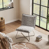 Modern Accent Chair Linen Fabric Upholstered Lounge Armchair Metal Cross Legs UK