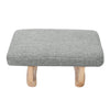 Small Linen Fabric Padded Footstool Footrest Pouffe Wooden Leg StoolHall Chair