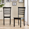 Set of 2 Whitby Solid Wood Traditional Farmhouse Dining Chairs in Black