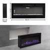 2023 Electric Wall Mounted LED Fireplace 12 Color Wall Inset Into Fire 40 50 60"